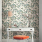 Flourish Turquoise Peel & Stick Wallpaper