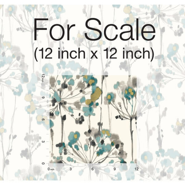 Flourish Turquoise Peel & Stick Wallpaper