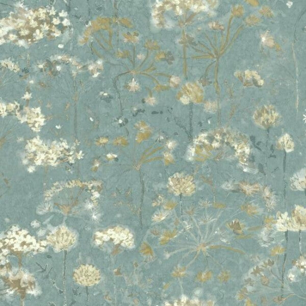 Botanical Fantasy Blue & Beige Peel & Stick Wallpaper