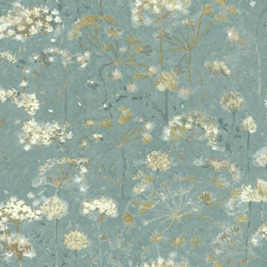 Botanical Fantasy Blue & Beige Peel & Stick Wallpaper
