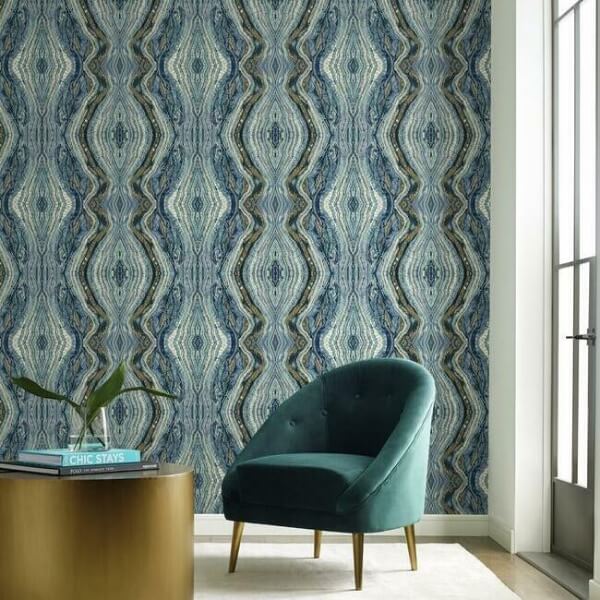 Kaleidoscope Blue Peel & Stick Wallpaper