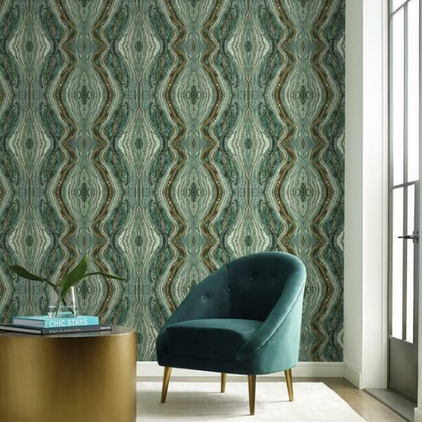 Kaleidoscope Teal Peel & Stick Wallpaper