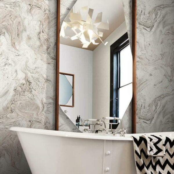 Oil & Marble Clay & Taupe Peel & Stick Wallpaper