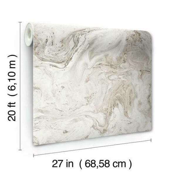 Oil & Marble Clay & Taupe Peel & Stick Wallpaper