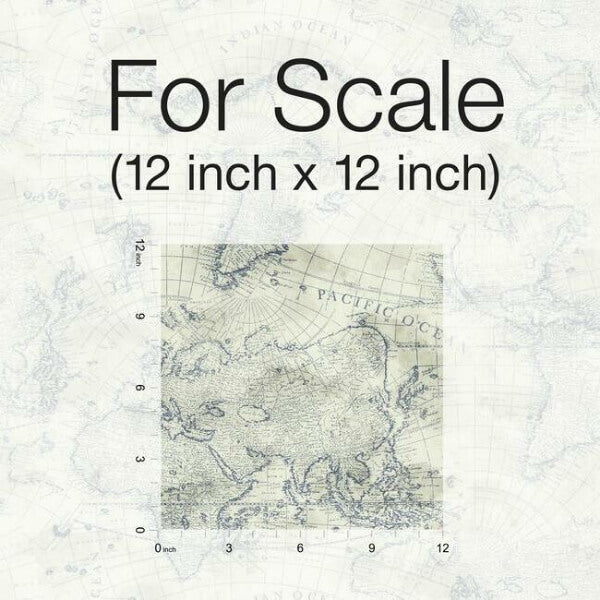 Coastal Map Blue & Beige Peel & Stick Wallpaper