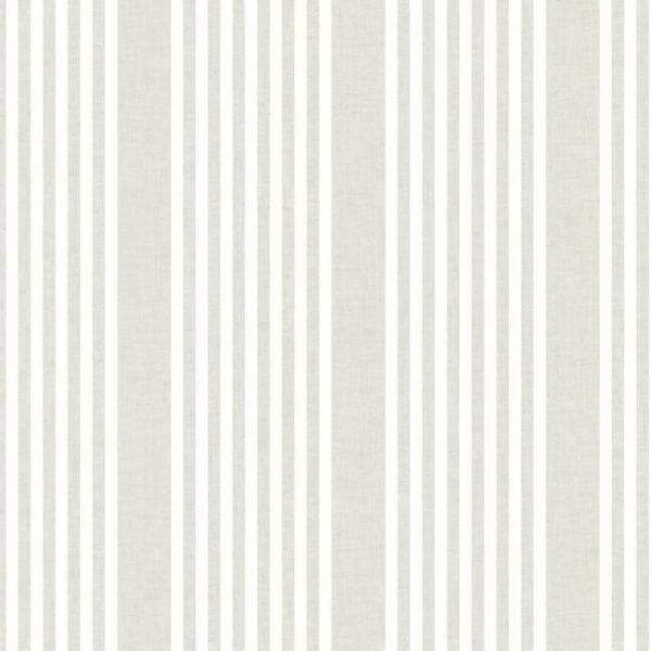 French Linen Stripe Off White Peel & Stick Wallpaper