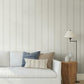 French Linen Stripe Off White Peel & Stick Wallpaper