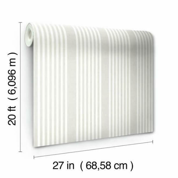 French Linen Stripe Off White Peel & Stick Wallpaper