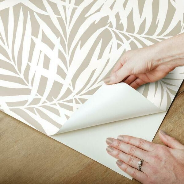 Oahu Fronds Off White Peel & Stick Wallpaper