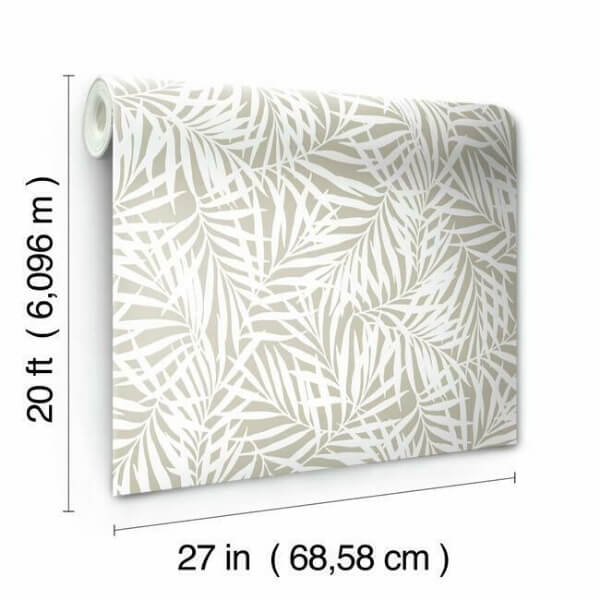 Oahu Fronds Off White Peel & Stick Wallpaper