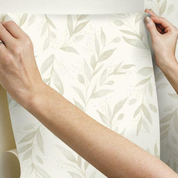 Magnolia Home Olive Branch Beige Peel & Stick Wallpaper