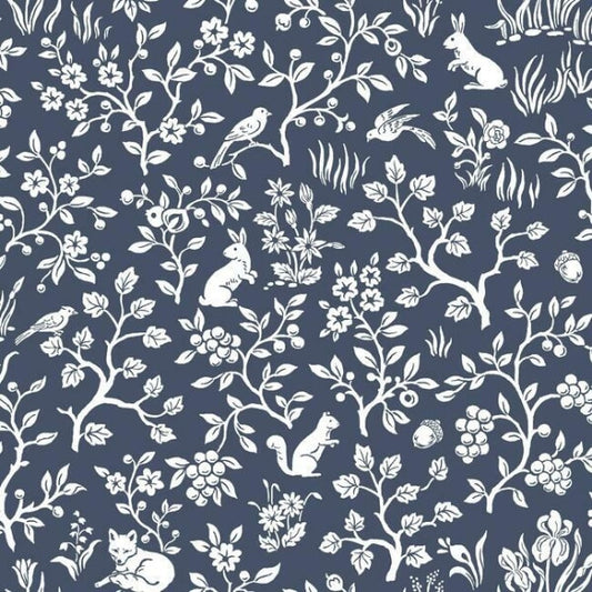 Magnolia Home Fox & Hare Navy Peel & Stick Wallpaper