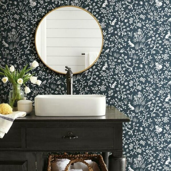 Magnolia Home Fox & Hare Navy Peel & Stick Wallpaper