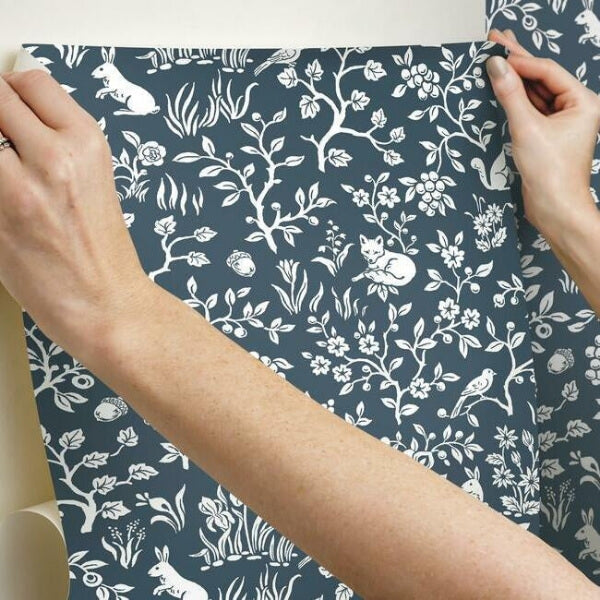 Magnolia Home Fox & Hare Navy Peel & Stick Wallpaper