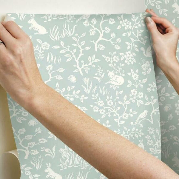 Magnolia Home Fox & Hare Green Peel & Stick Wallpaper