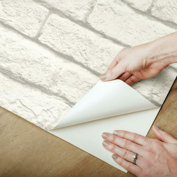 Magnolia Home Brick & Mortar White Peel & Stick Wallpaper
