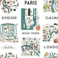City Maps Blue & Red Peel & Stick Wallpaper