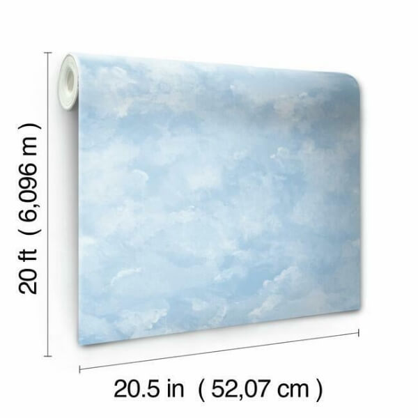 Atrium Clouds Blue Peel & Stick Wallpaper