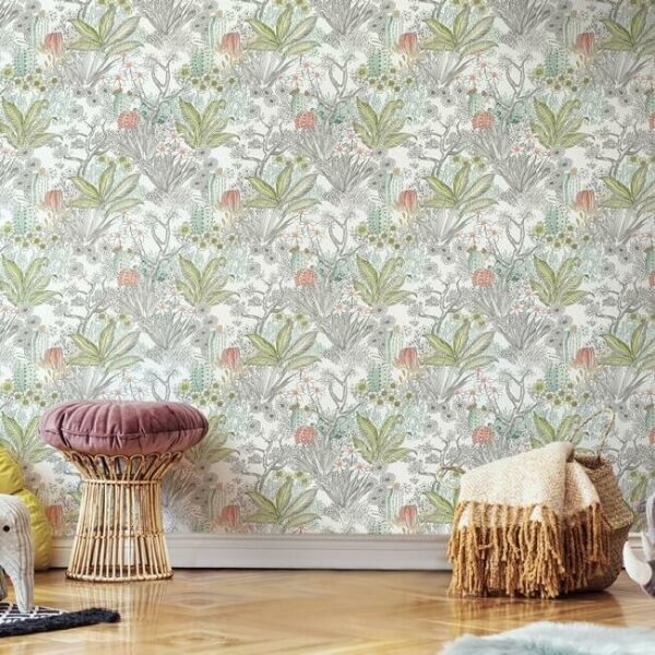 Flowering Desert Grey Peel & Stick Wallpaper