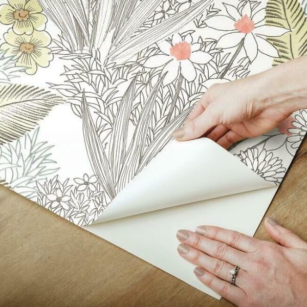 Flowering Desert Grey Peel & Stick Wallpaper