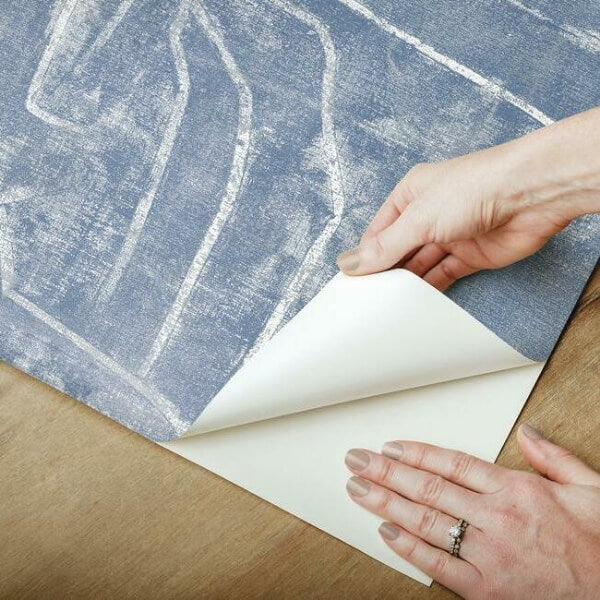 Urban Chalk Blue Peel & Stick Wallpaper
