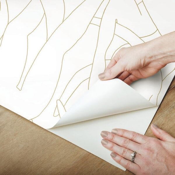 Head over Heels Gold Metallic Peel & Stick Wallpaper
