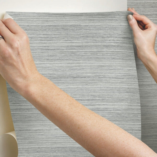 Cattail Weave Grey Peel & Stick Wallpaper