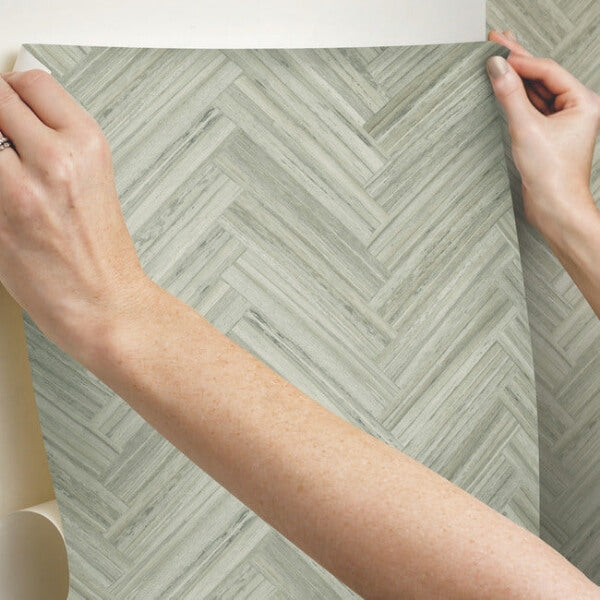 Hermosa Herringbone Brown Peel & Stick Wallpaper