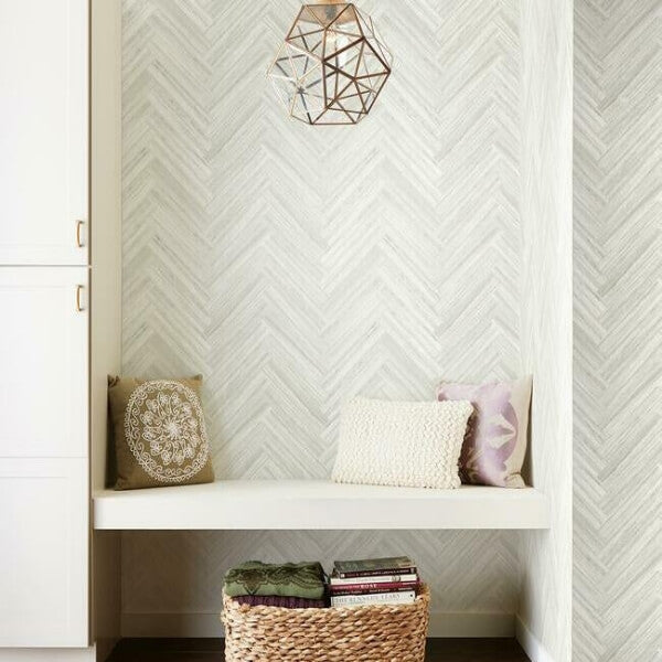 Hermosa Herringbone Beige Peel & Stick Wallpaper