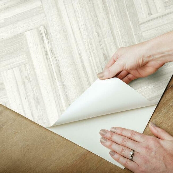 Hermosa Herringbone Beige Peel & Stick Wallpaper