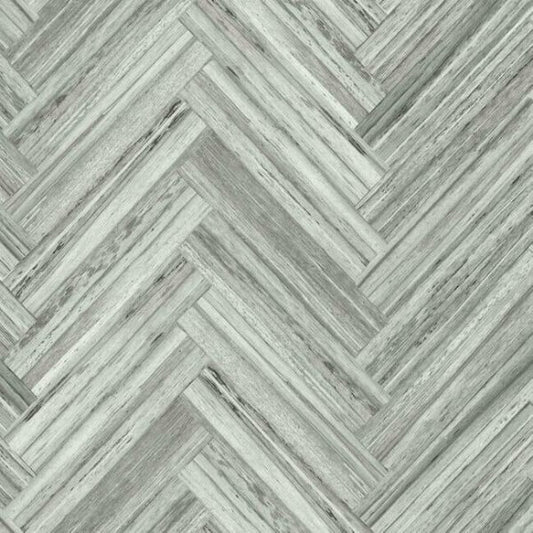 Hermosa Herringbone Grey Peel & Stick Wallpaper