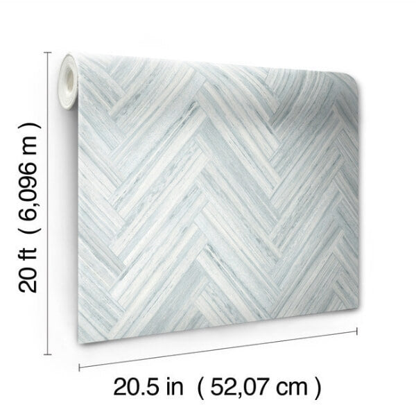Hermosa Herringbone Blue Peel & Stick Wallpaper