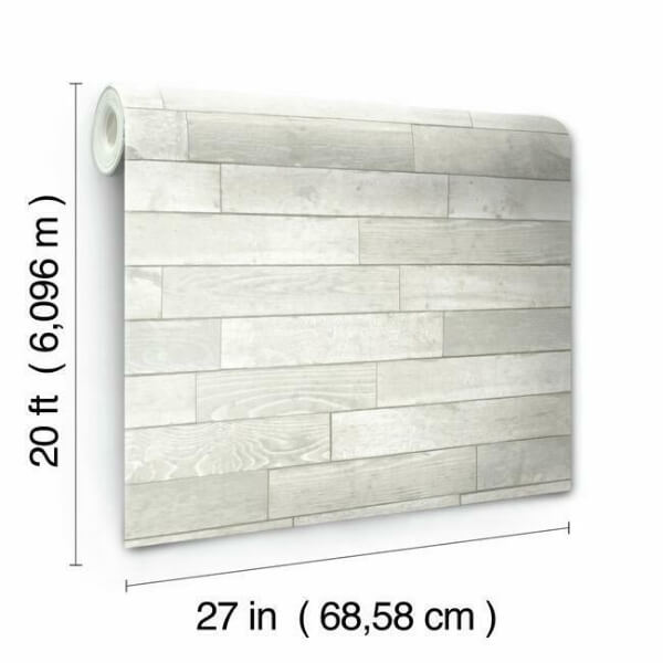Warehouse Planks White Peel & Stick Wallpaper