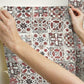 Encaustic Tile Red Peel & Stick Wallpaper