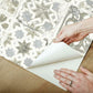 Ecaustic Tile Grey Peel & Stick Wallpaper