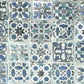 Encaustic Tile Blue Peel & Stick Wallpaper