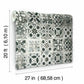 Encaustic Tile Black Peel & Stick Wallpaper