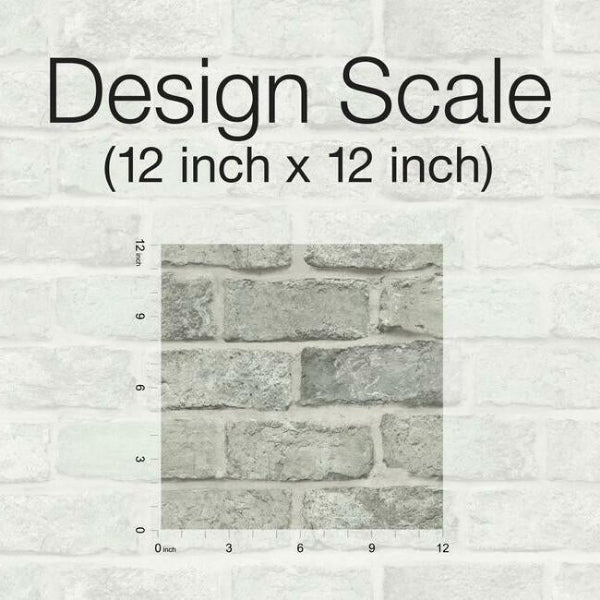Stretcher Brick Grey Peel & Stick Wallpaper