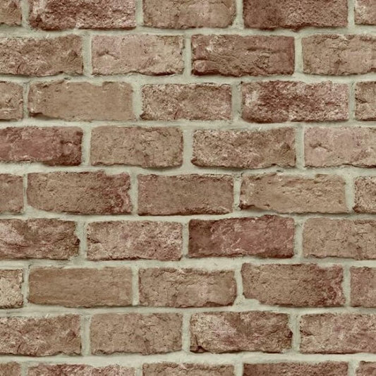 Stretcher Brick Red Peel & Stick Wallpaper