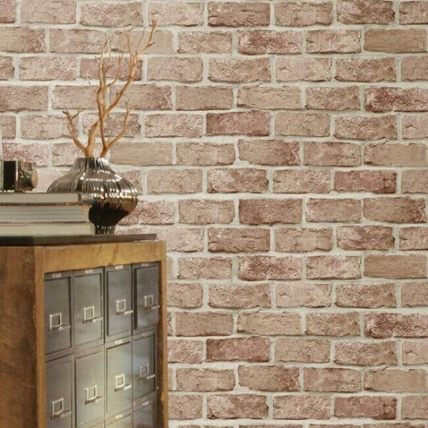 Stretcher Brick Red Peel & Stick Wallpaper