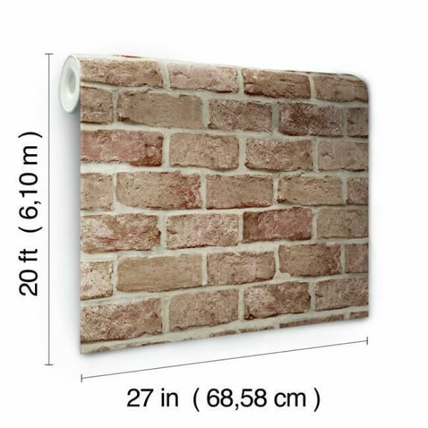 Stretcher Brick Red Peel & Stick Wallpaper
