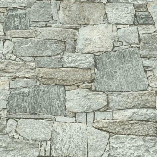 Chateau Stone Grey & Beige Peel & Stick Wallpaper