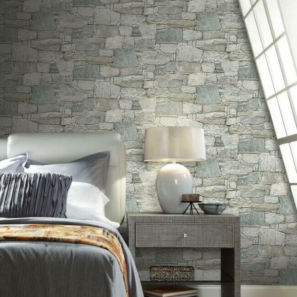 Chateau Stone Grey & Beige Peel & Stick Wallpaper