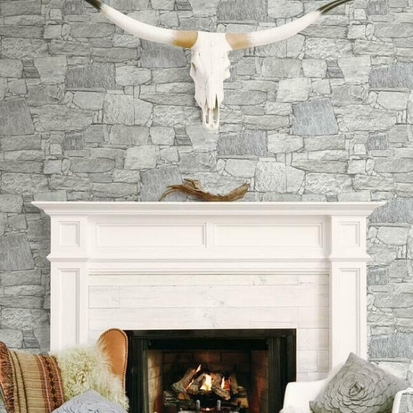 Chateau Stone Grey Peel & Stick Wallpaper