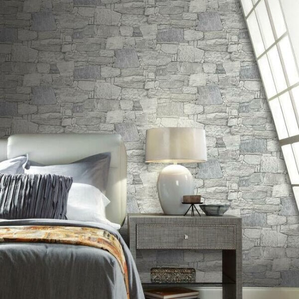 Chateau Stone Grey Peel & Stick Wallpaper