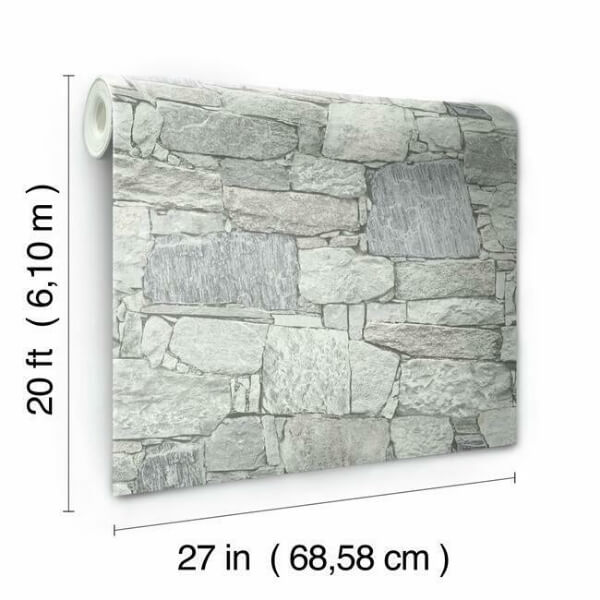 Chateau Stone Grey Peel & Stick Wallpaper