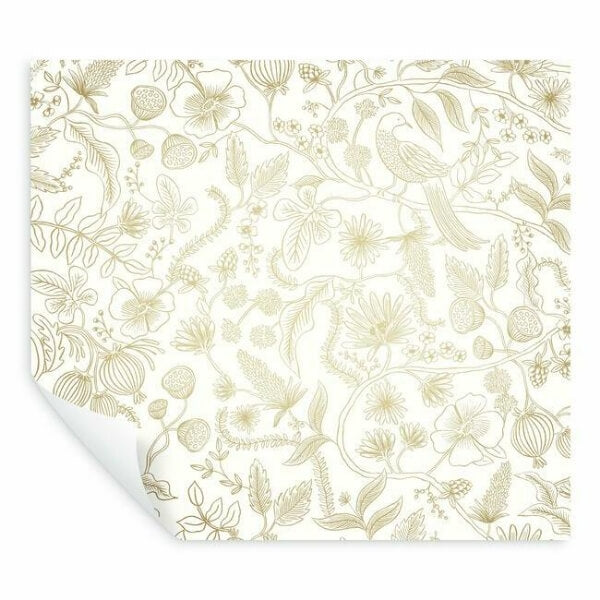 Aviary Off White & Gold Peel & Stick Wallpaper