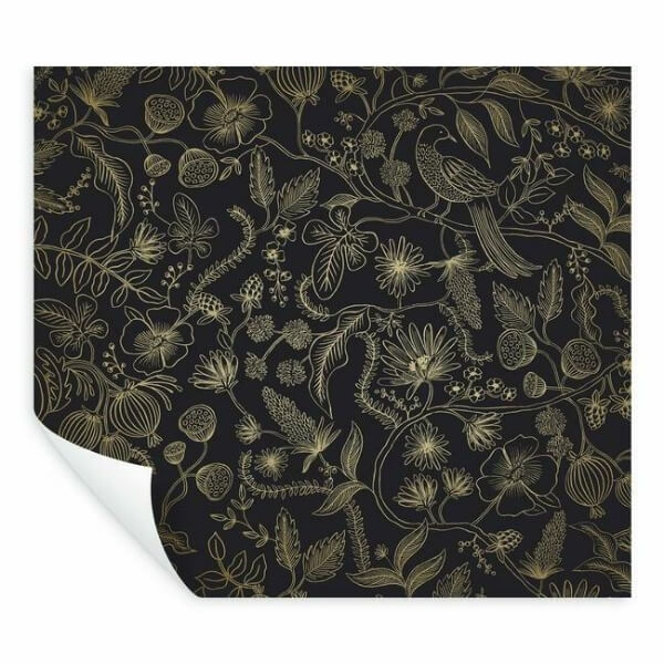 Aviary Black & Gold Peel & Stick Wallpaper