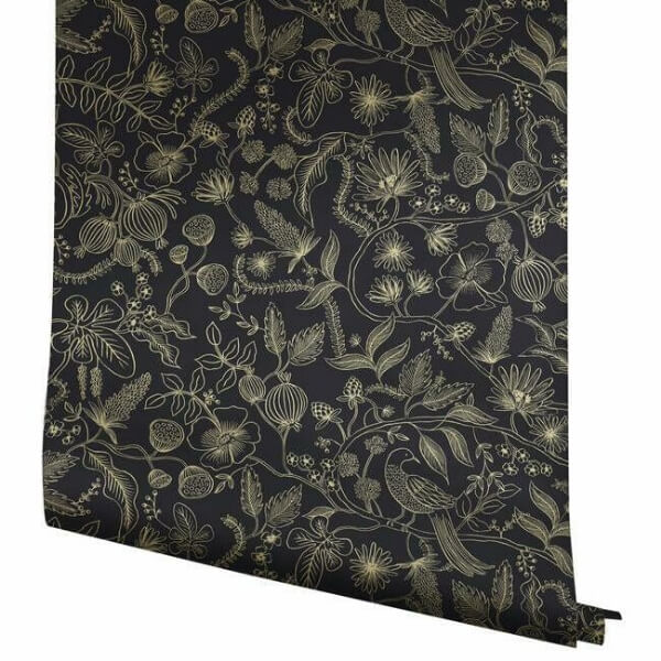 Aviary Black & Gold Peel & Stick Wallpaper