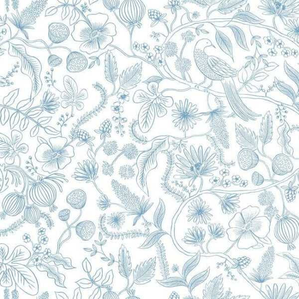 Aviary Blue & Cream Peel & Stick Wallpaper